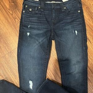 True Religion Dark Wash Distressed Jeans. 30